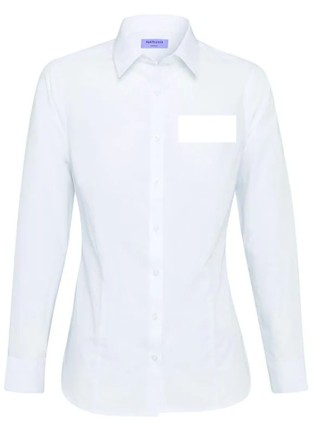 AWLE101 Ladies Van Heusen Classic Solid Business Shirt-:White