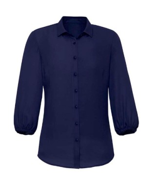 Lucy Womens 3/4 Sleeve Blouse:Navy